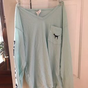 XS Victoria Secret Pink green long sleeve shirt